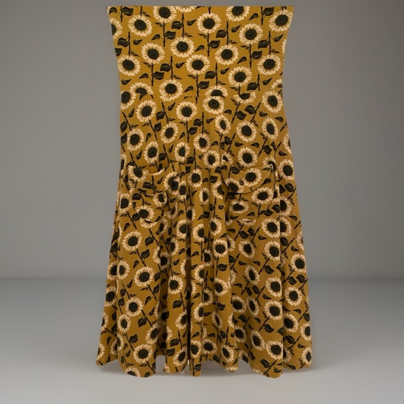 Effie’s Heart Sunflower Dress Women’s Medium Retro Fit Flare Cotton Pockets - Picture 7 of 7